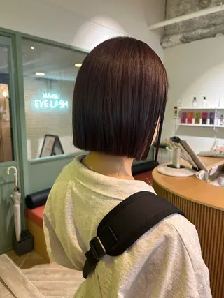 ミディアム カラー ベージュ/ダブルカラ ー/新潟駅/青柳萌果のヘアスタイル