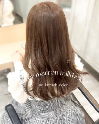 ミディアム カラー misaki🎀 まろみ透け感カラーのヘアスタイル