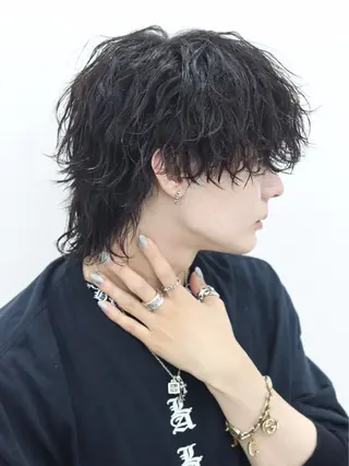 セミロング カラー パーマ ヘアアレンジ メンズ メンズ特化❤️‍🔥 RIKU❤️‍🔥のヘアスタイル