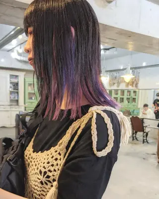 ミディアム ヘアアレンジ カラー 南堀江 möwen ( メーヴェ )所属・mowen RUIのヘアスタイル