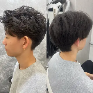 パーマ メンズ ダウンパーマ特化💎 ボブ・レイヤーりなのヘアスタイル