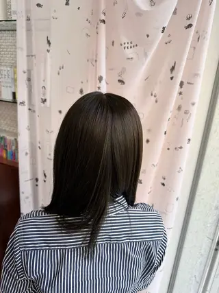 ミディアム ORANGE POP _HIBIKIのヘアスタイル