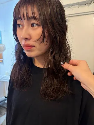セミロング カラー パーマ UNU【ユヌ】所属・＊UNU＊ RICOのヘアスタイル