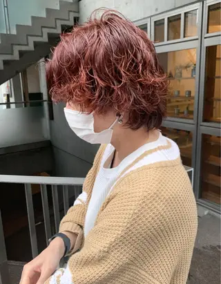 ショート カラー パーマ ヘアアレンジ メンズ 原宿パーマ kazuのヘアスタイル