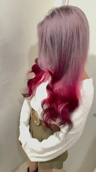 ロング カラー ヘアアレンジ 🔥ハイトーンカラー ギャルNAOKI🔥のヘアスタイル