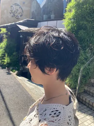 ショート パーマ 佐藤 健のヘアスタイル