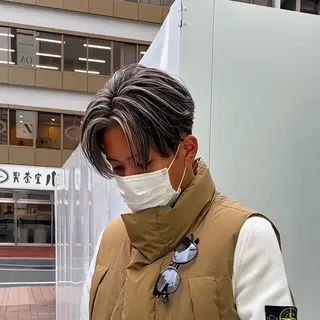 ミディアム メンズバレイヤージュ 🔥メンズカット🔥のヘアスタイル