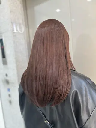 ロング カラー ブリーチなし透明感 ×縮毛矯正🤍ユウのヘアスタイル