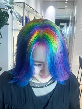 セミロング 艶カラーリスト 🌈銀座🌈牛込萌香のヘアスタイル