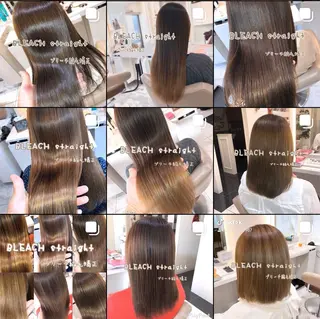 セミロング パーマ 安井　昴 💫ブリーチ縮毛矯正のヘアスタイル