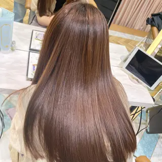 セミロング ♥️透明感×抜け感 ベージュ/佑珠♥️のヘアスタイル