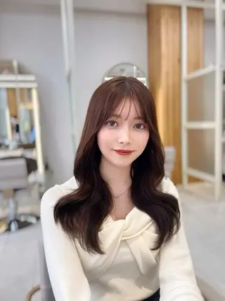 ロング レイヤーカット/ 顔まわり/アオイのヘアスタイル