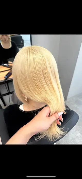 セミロング カラー 縮毛矯正/艶カラー /髪質改善/なんばのヘアスタイル