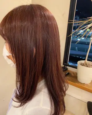 セミロング カラー ヘアアレンジ 安澤 彩奈のヘアスタイル