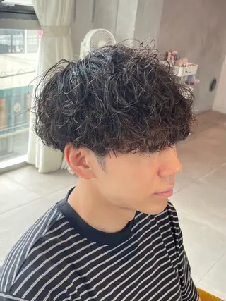 ミディアム パーマ メンズ 辻堂メンズ特化 YU-YAのヘアスタイル