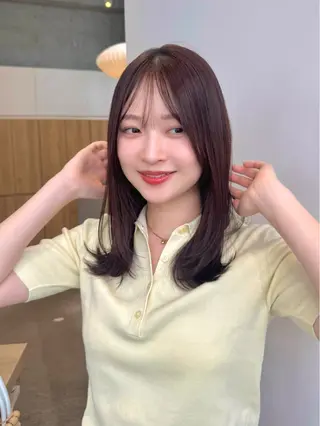 セミロング カラー 🫧艶カラー/ダブル カラー♡/桜🌸のヘアスタイル