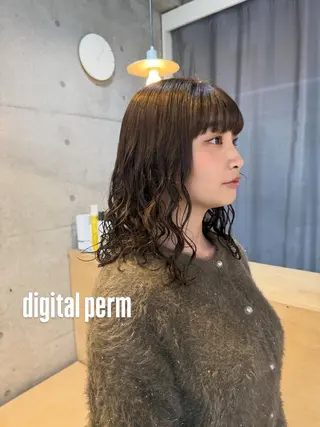 ミディアム デジタルパーマ/ ウェーブパーマ/神野のヘアスタイル