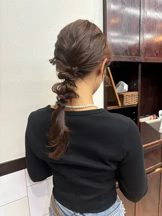 セミロング カラー ヘアアレンジ げんば ななのヘアスタイル