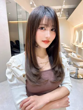 ロング カラー レイヤーカット/ 顔周り 五島巨幹のヘアスタイル