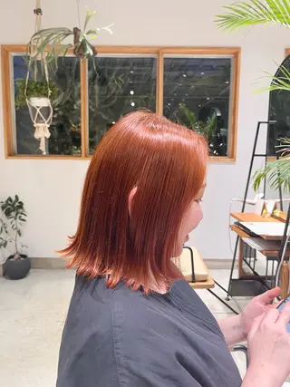 ミディアム カラー パライソ南公園店小嶋 さつきのヘアスタイル