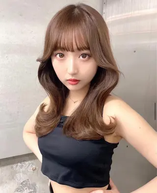 セミロング 韓国カット/透明感 カラー/NANAMIのヘアスタイル