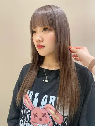 ロング カラー ベージュ/アレンジ /横浜/杉本千夏のヘアスタイル