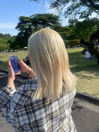 セミロング カラー 透明感カラー✨艶髪 制作🌱山根あゆみのヘアスタイル