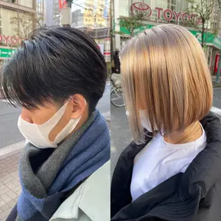 ショート メンズ 💖デザインカラー/ タダ ハナカ💖のヘアスタイル