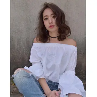 ミディアム パーマ _WHITE高槻所属・_WHITE高槻店 yusukeのヘアスタイル