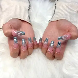 ネイル hami🎀うかん 🎀チップ長さ出しのネイルデザイン