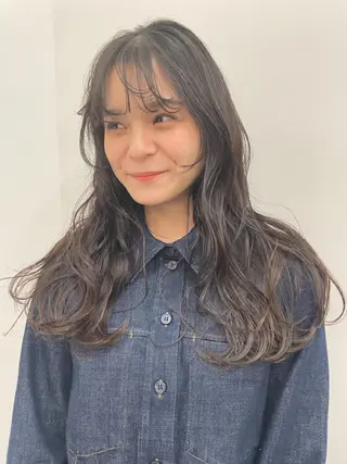 ロング コテ巻き風パーマ✨ かつみのヘアスタイル