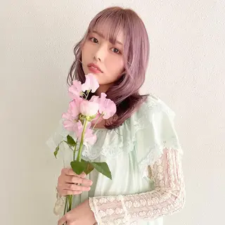 セミロング カラー ヘアアレンジ 🎀taro ブリーチなしカラーのヘアスタイル