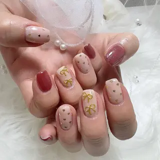 ネイル シュシュ 🎀 girly nailのネイルデザイン