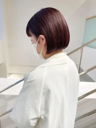 ショート カラー ヘアアレンジ ミニボブ/ブリーチ 🌈MISATOのヘアスタイル