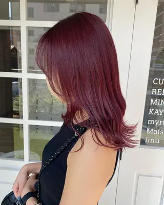 ミディアム カラー 韓国×髪質改善カラー 💎hinaのヘアスタイル