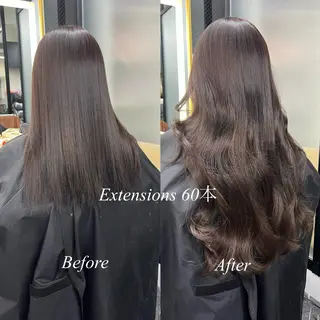 ロング カラー シールエクステ特化 ハイトーン、NANAのヘアスタイル