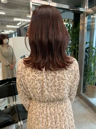 ミディアム カラー 透明感/オリーブ/ グレージュ/YUKAのヘアスタイル