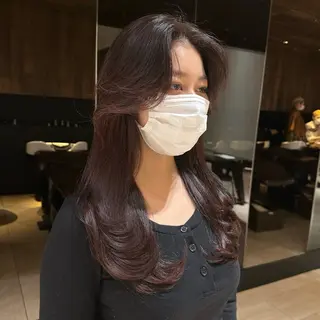 ロング カラー レイヤー/顔周り /透明感🩶高橋大のヘアスタイル