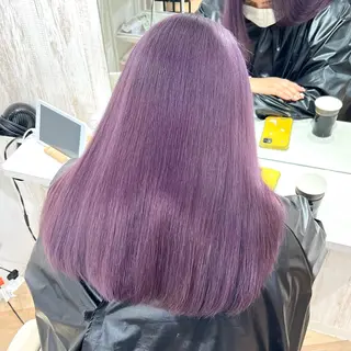 セミロング カラー 前髪/顔まわりカット 艶髪/髪質改善/縮毛のヘアスタイル