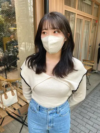 セミロング カラー 朝の準備が楽になる レイヤー🎀Macoのヘアスタイル