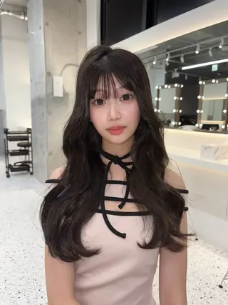 ロング カラー 髪質改善×韓国ヘアサロン Role 博多【ロール】所属・yui🎀ブリーチ なしWカラー／博多のヘアスタイル