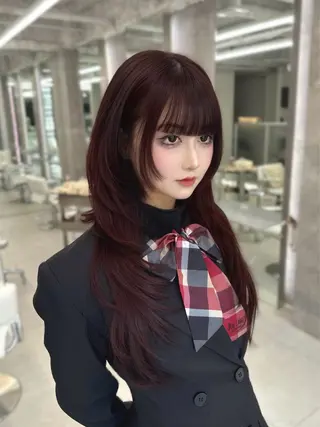 ロング のり🐼顔まわり/ 韓国/レイヤーカットのヘアスタイル