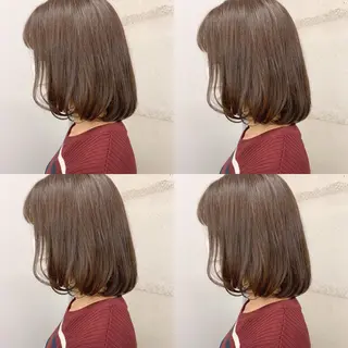 ミディアム 透明感/オリーブ/ グレージュ/YUKAのヘアスタイル
