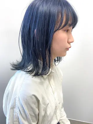 ミディアム カラー パーマ ヘアアレンジ キッズ ネイル マツエク・マツパ umu.［韓国ヘア /ダウンパーマ］のヘアスタイル
