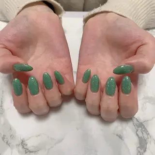 ネイル はな💎ネイル ワンホン、長さ出しのネイルデザイン