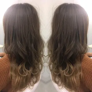 セミロング ロング カラー 髪質改善 中川　翔のヘアスタイル