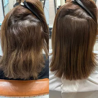 セミロング こうき/前髪割れ癖 改善/カット/カラーのヘアスタイル