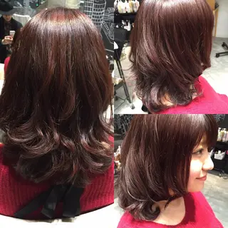 ミディアム セミロング カラー ヘアアレンジ Re:ta KANZOのヘアスタイル
