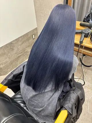 ロング たつや/ハイトーン/ バレイヤージュ/寒色のヘアスタイル