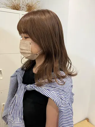 セミロング カラー 透明感カラー、 アレンジ/miyuのヘアスタイル